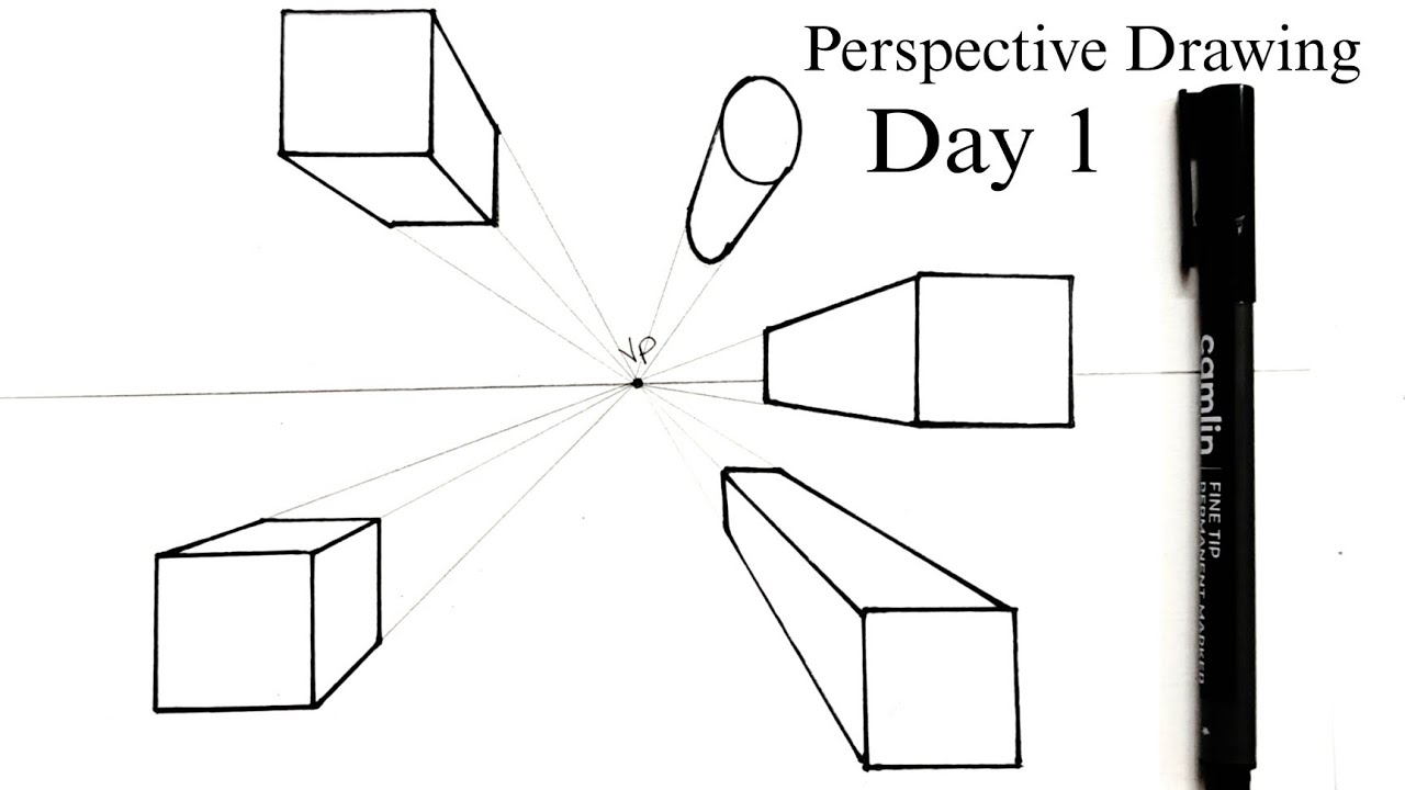 perspective Drawing Day 1| one point perspective | Basic fundamentals ...
