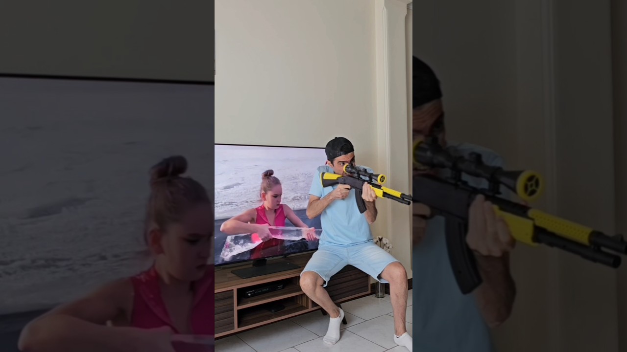 "Ice Queen, take out your ice gun and shoot with me.👸❄️🔫