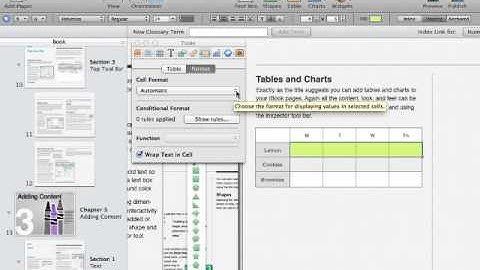 Adding a Table in iBooks Author