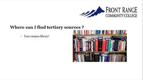 What is a Tertiary Source?