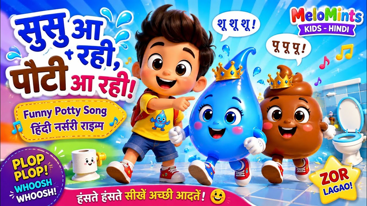 सुसु आ रही, पोटी आ रही | Funny Potty Training Song for Kids | हिंदी ...