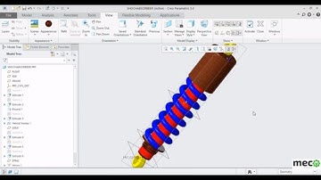 🏍How to make Bike Shock Absorber in Creo Parametric 5.0🏍