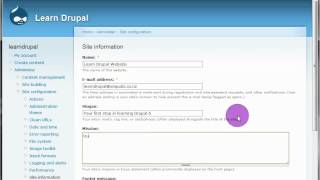 Drupal 6 Tutorial - Learndrupal 07 Site Information