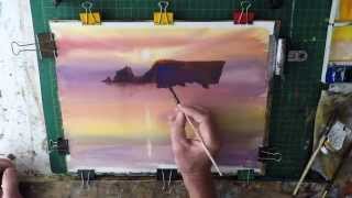 How to Paint A Watercolour Sunset  Step by Step Demo