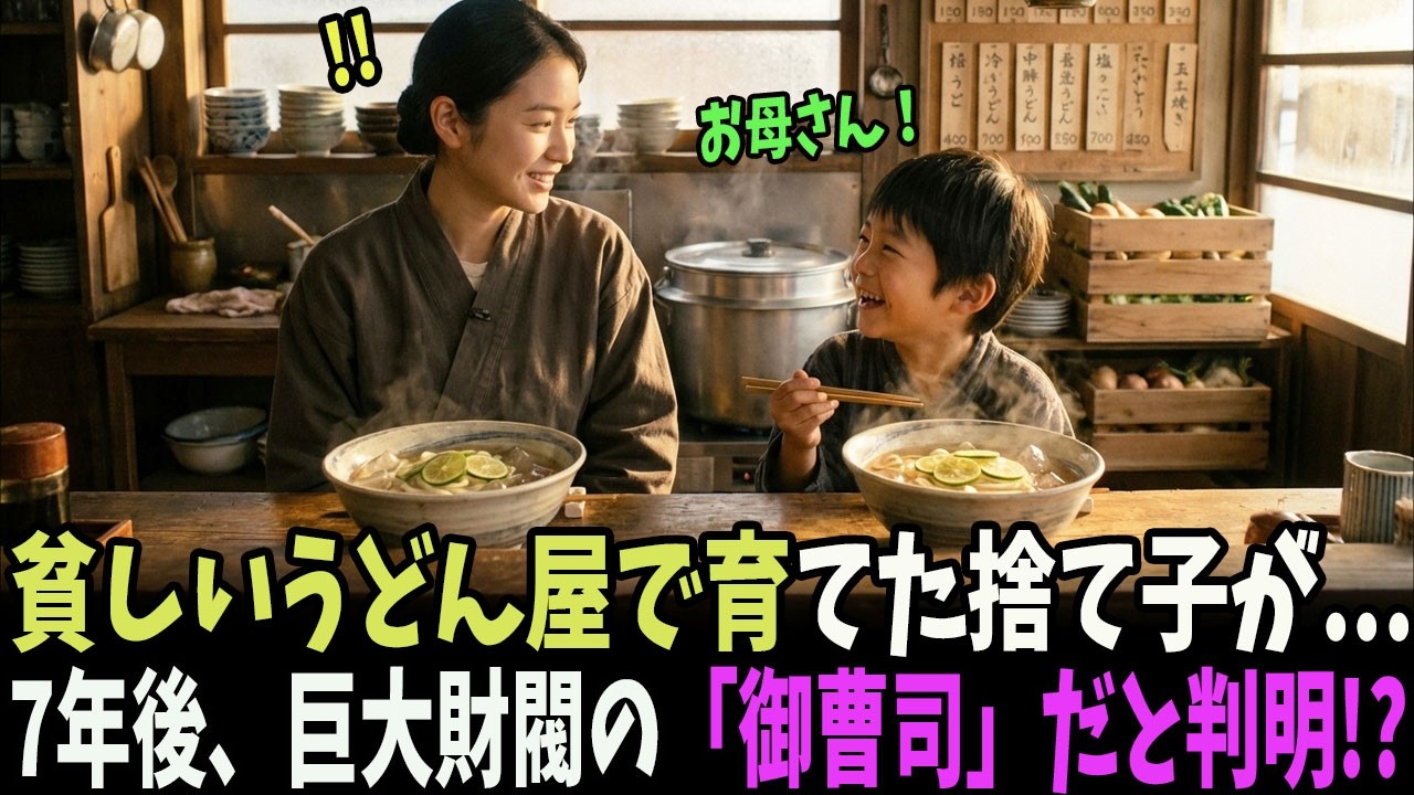 雪山で拾った捨て子を育てた貧しいうどん屋の女将。7年後、その子が「巨大財閥の跡取り」だと判明し…【感動する話】