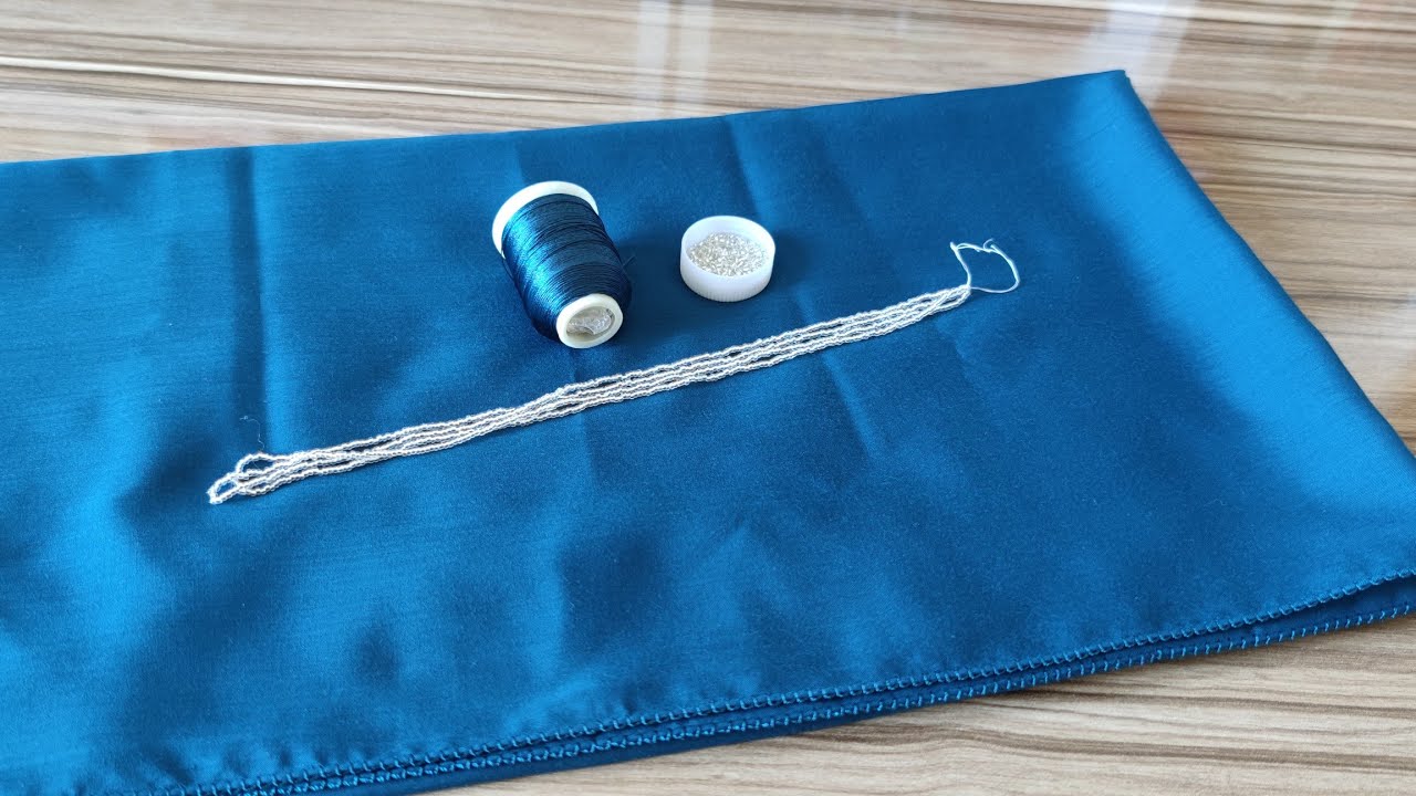 33 -TEK SIRADA BİTTİĞİNE İNANAMAYACAKSINIZ KUM BONCUKLU MUHTEŞEM İĞNE OYASI 👍