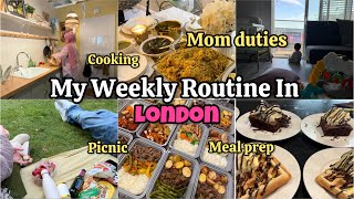 My Weekly Routine In London 🇬🇧 | Meal prep & mom duties 🌸