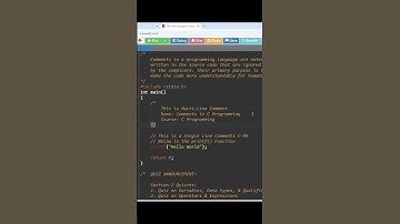 C Programming: Single Line and Multi Line Comments