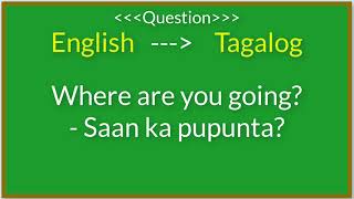 English to Tagalog Translation | Basic Filipino or Tagalog Questions