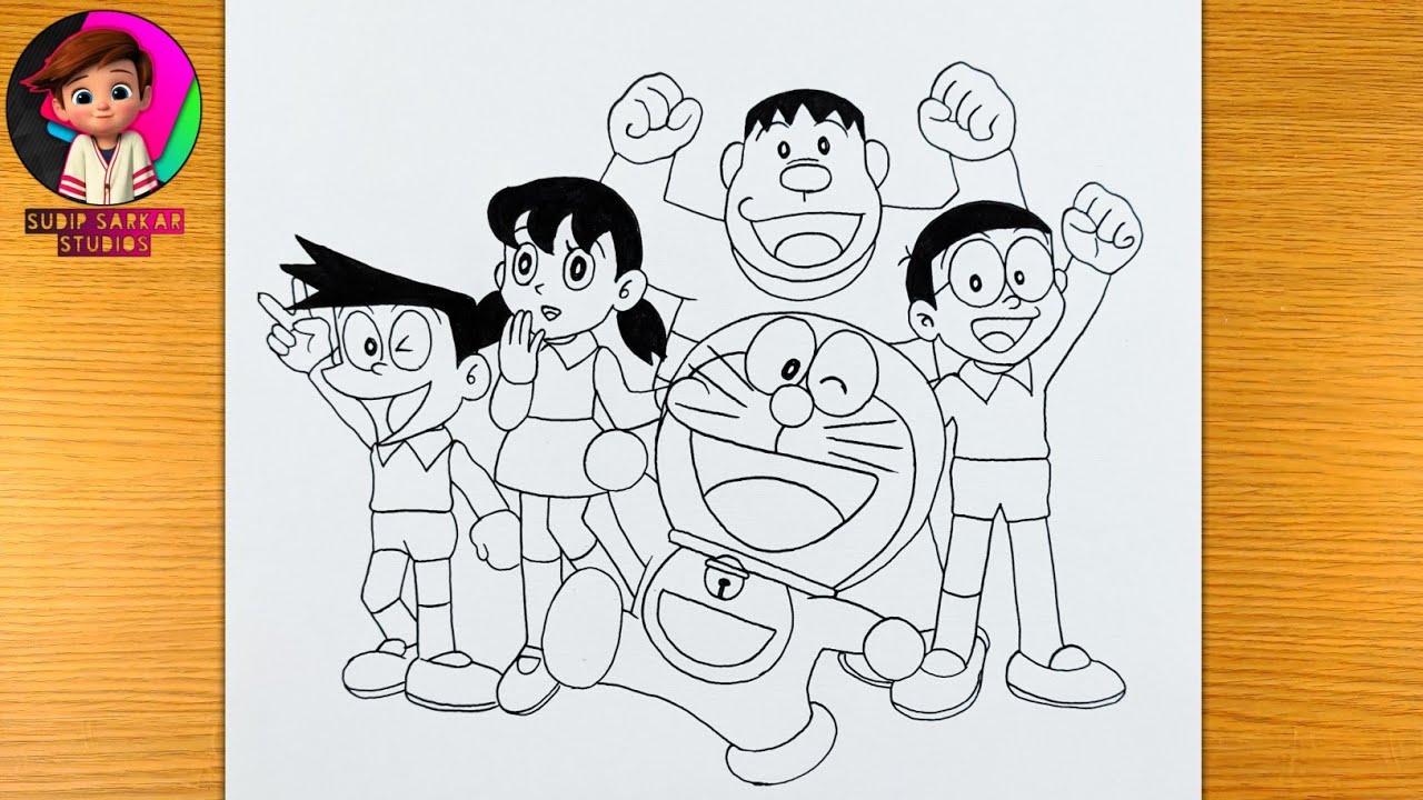 Download Doraemon And Nobita Sketch Wallpaper | Wallpapers.com