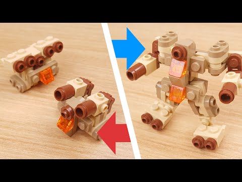 Как построить мини-робот-трансформер-комбайнер типа танка LEGO - Tan Bot