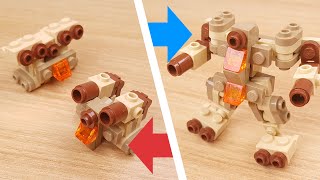 Mini LEGO Tank Tipi Askeri Birleştirici Transformatör Robotu Nasıl Yapılır - Tan Bot