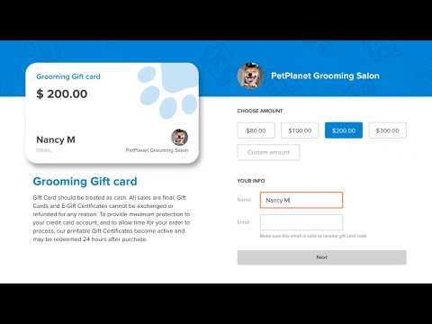 Gift card - client portal - how to purchase