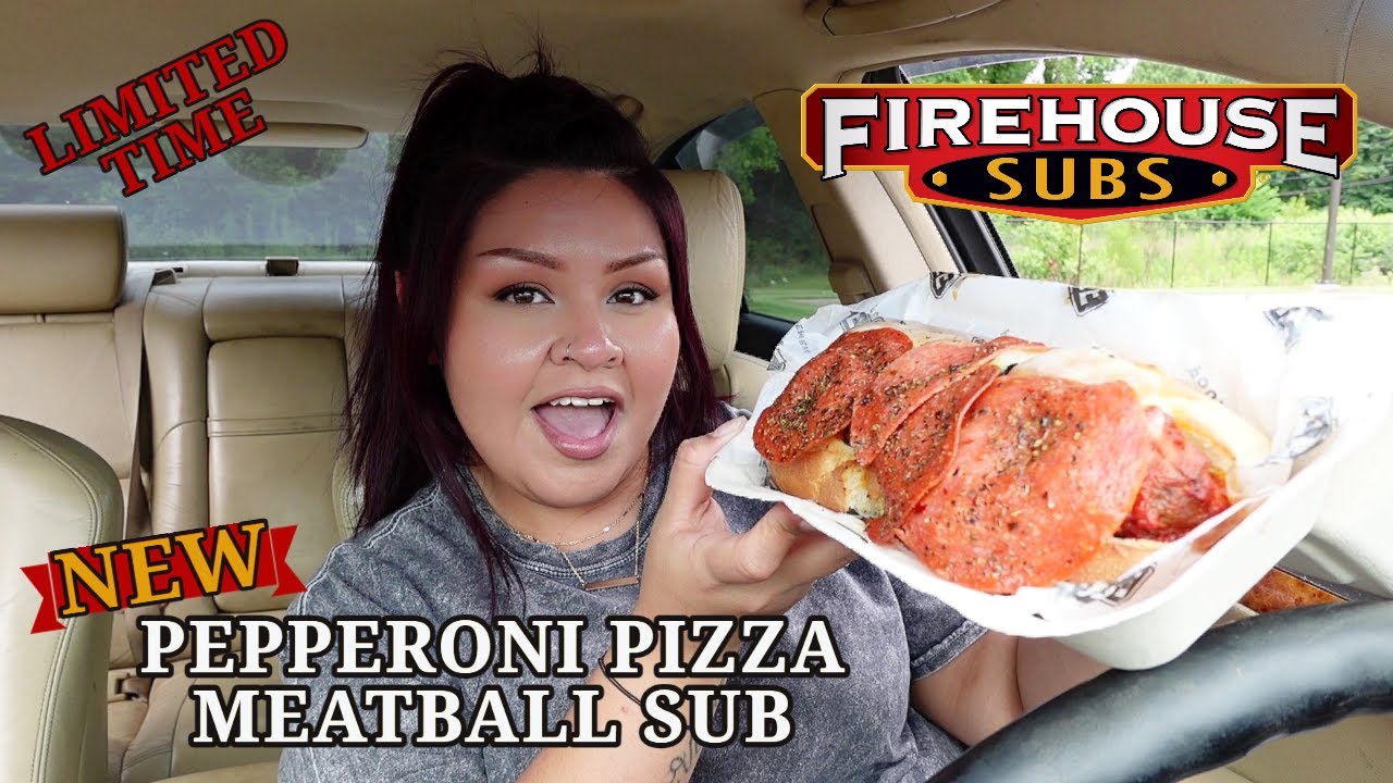 First Time Trying FIREHOUSE SUBS NEW PEPPERONI PIZZA MEATBALL SUB pepperoni-meatball-sub-from-firehouse-subs-youtube