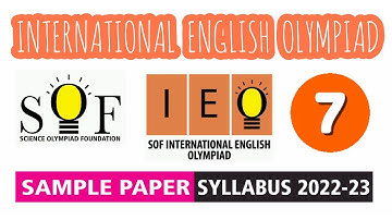 IEO English Olympiad Class 7 Sample Paper 2024-25