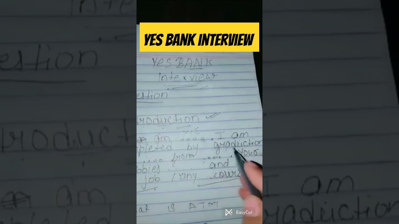 Yes Bank interview questions|| yes bank mein kya pouche? 