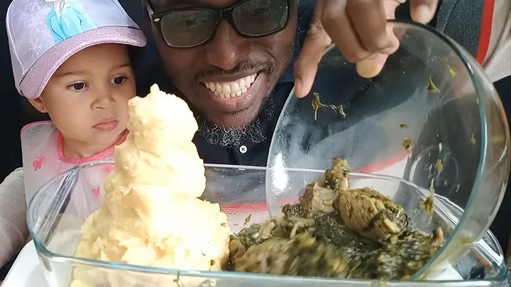 BRITISH TRY AFRICAN FOOD|FUFU AND AFANG SOUP WITH BEEF|NIGERIAN FOOD|FUFU MUKBANG |FUFU|ASMR MUKBANG