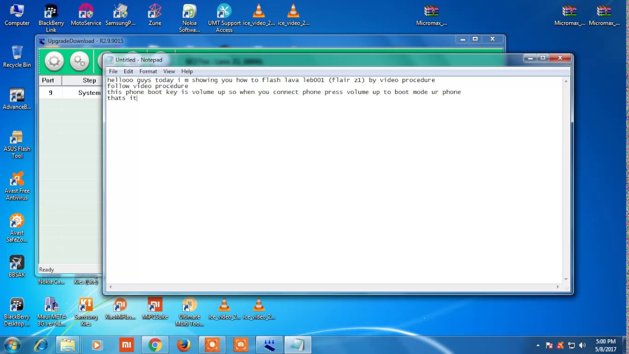 LAVA LEB001 (FLAIR Z1) FLASHING PROCEDURE