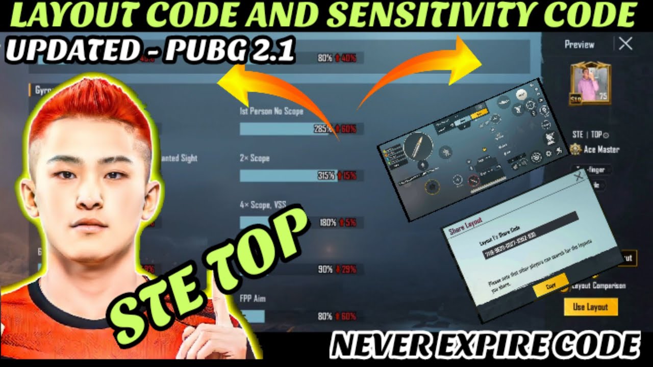 Ste Top control code & sensitivity code | Top sensitivity settings | PUBG 2.1 | Eagle XArmy