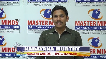 NARAYANA MURTHY   CA IPCC ALL INDIA RANKER   MASTER MINDS CA ACADEMY STUDENT