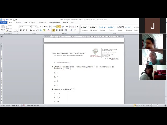 24/09/2020 Taller de matemáticas Solución de problemas semana