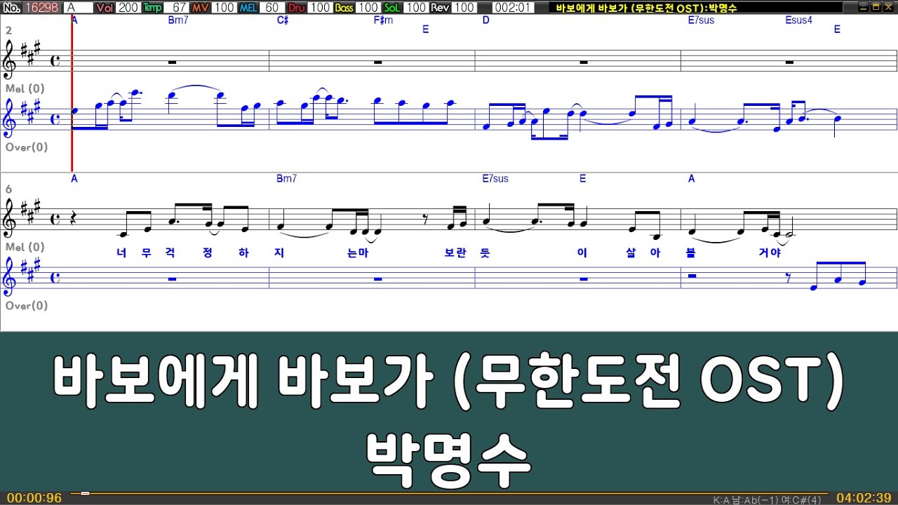 [은성 반주기] 바보에게바보가(무한도전OST) - 박명수