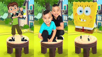 Ben 10 Up To Speed VS Tag with Ryan SpongeBob SquarePants VS CKN Toys Car Hero Run All Characters