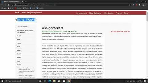 Nptel Ethics in Engineering Practice week 8 solutions.