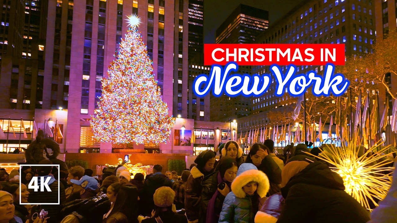 New York, Amerika Serikat | christmas | Tur Jalan Kaki 4K