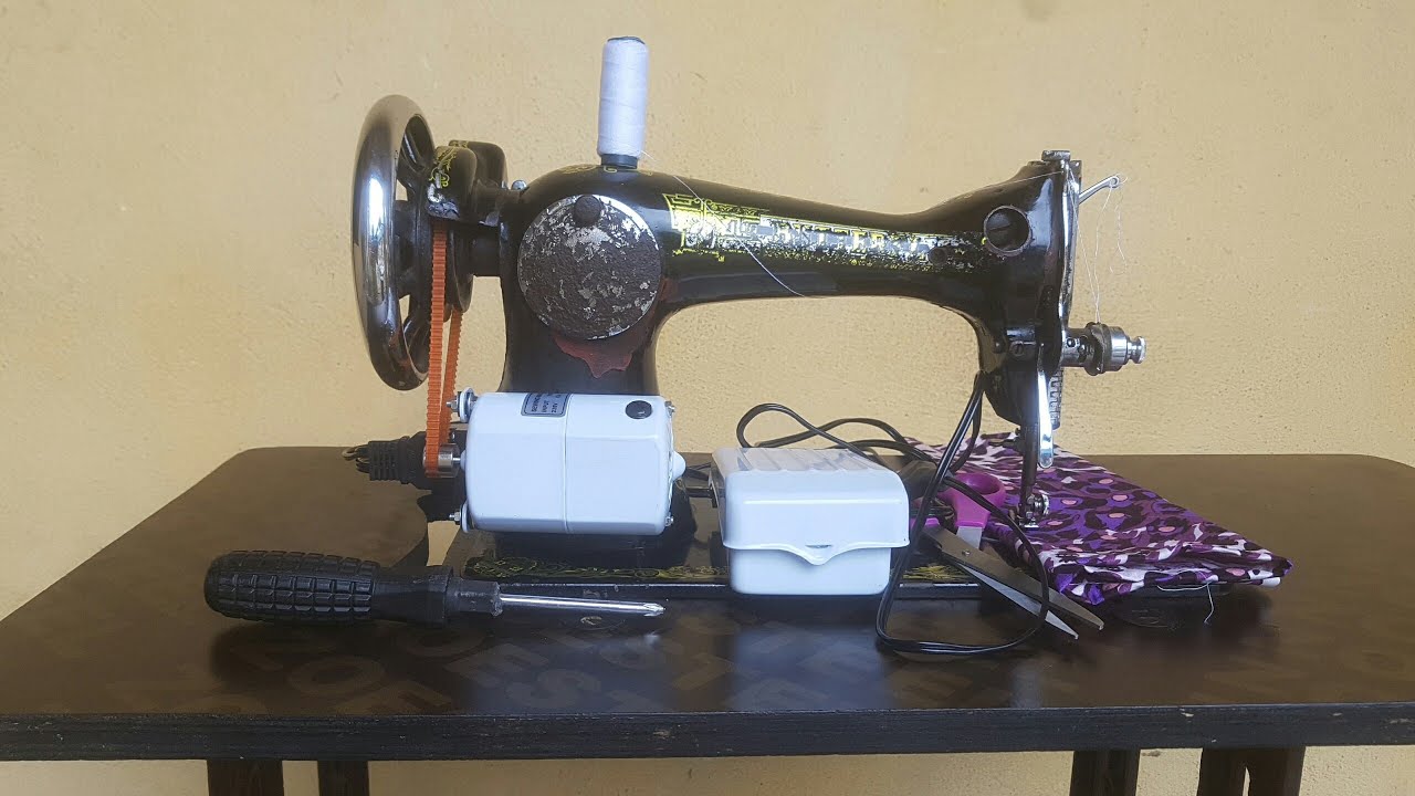 How to attach/install an electric sewing machine motor. (Detailed