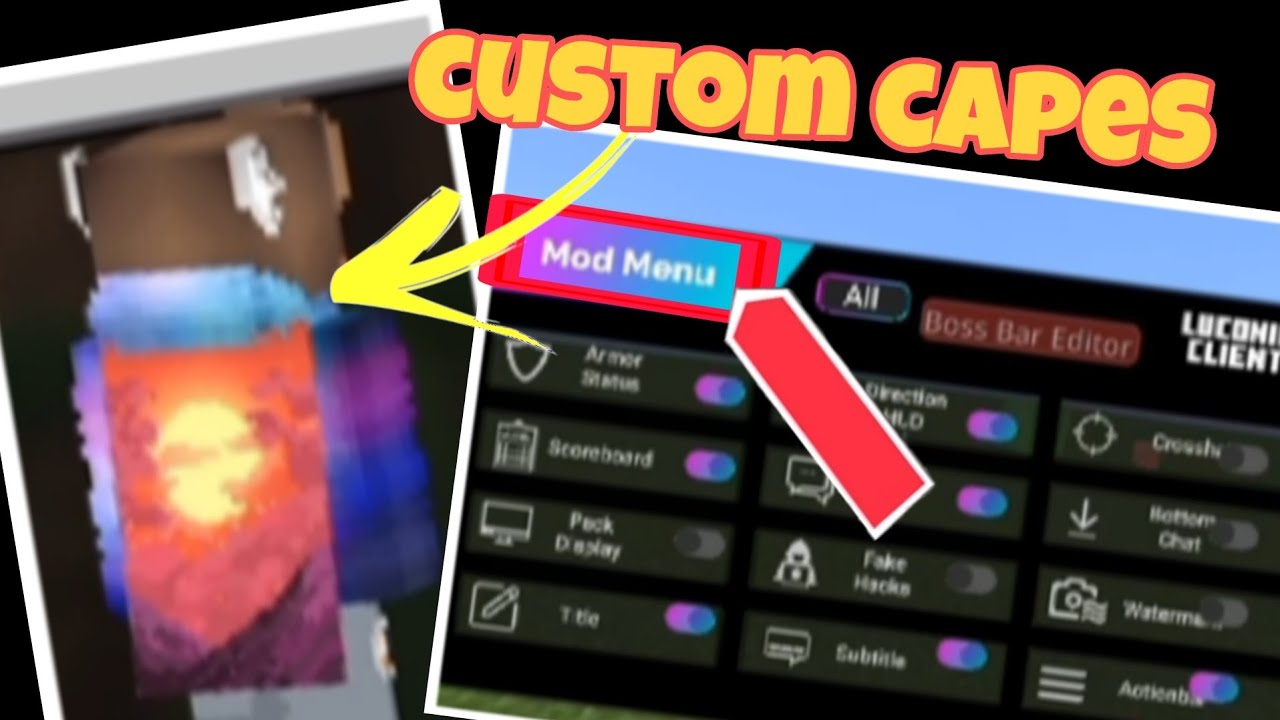 luconia client for Minecraft pe with mod menu 😱 || best client download ...