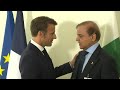 French president emmanuel macron meets pakistani pm shehbaz sharif in new york  afp