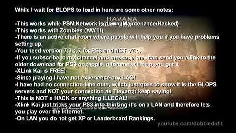 XLink Kai PS3 Tutorial - Play online while PSN is down - BLOPS W@W ZOMBIES Portal 2 MW2