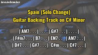 Spain (Solo Change) Guitar Backing Track in C# Minor