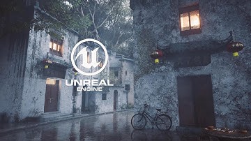 UE5 Real-time Rendering |Roaming in the rain in an ancient town|Cinematic