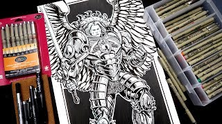 DRAWING WARHAMMER 40000! And SAKURA PIGMA MICRON UNBOXING!