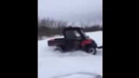 Polaris Ranger SxS donuts on a slough