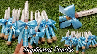 Christening Candles DIY | how to make Baptismal Candle | Double Ribbon