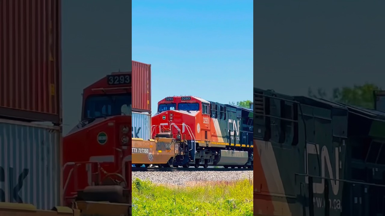 Canadian National DPU Rumbling Through Plainfield