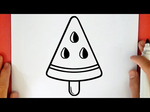 HOW TO DRAW A WATERMELON ICE CREAM