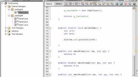 Refactoring Options in NetBeans IDE