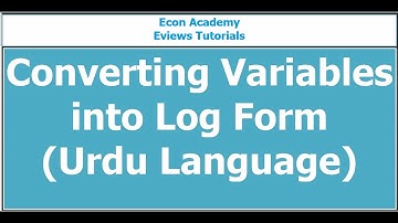 Eviews - How to convert variable into log form in eviews (Urdu Version)