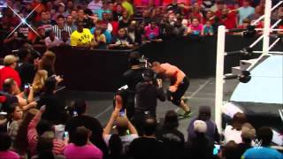 Unseen footage of the brawl between John Cena and WWE World Heavyweight Champion Brock Lesnar