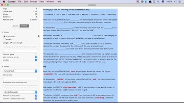 Creating cloze tests with Gapped