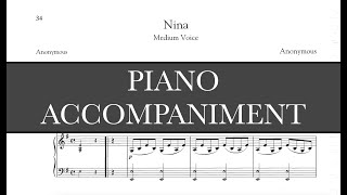 Nina (G.B. Pergolesi) - E Minor Piano Accompaniment