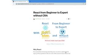 Why React - React from Beginner to Expert without CRA