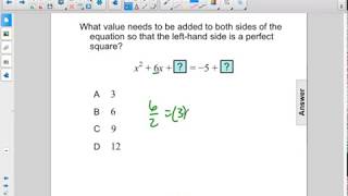 Algebra 1 Quadratics Solve Completing the Square Pt 2 Q76