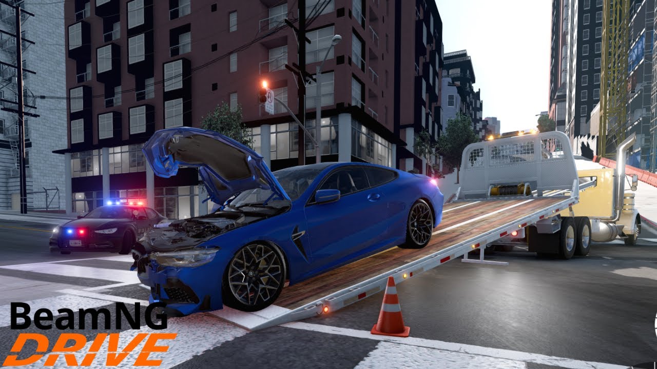 Я открыл новый бизнес по буксировке в BeamNG RP № 152 — уборка места аварии с участием двух автом...