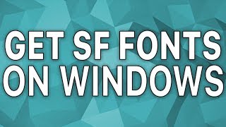 How to Get SF Fonts on Windows! San Francisco Fonts on Windows! screenshot 2