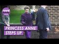 Princess anne visits nottingham as king receives treatment